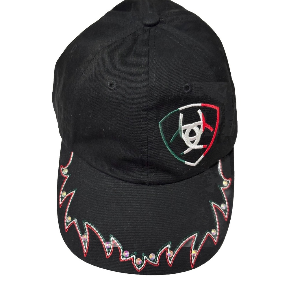 ARIAT Ladies Studs Rhinestone Mexico Cap, Black‎